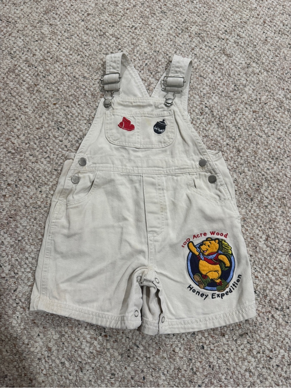 Winnie the Pooh Cream Kids Overalls - Honey Expedition